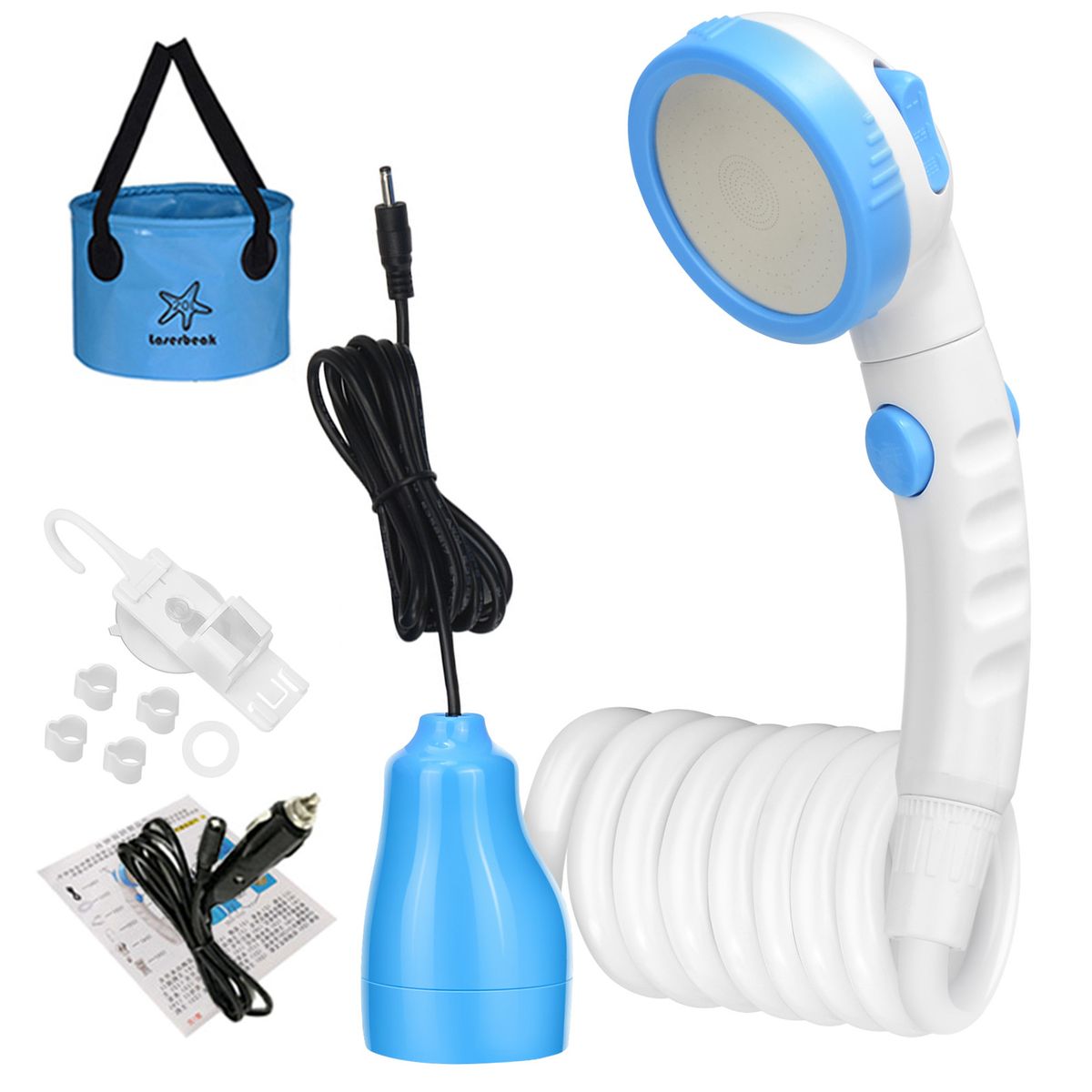Portable Camping Shower Outdoor Shower Head With 20L Bucket