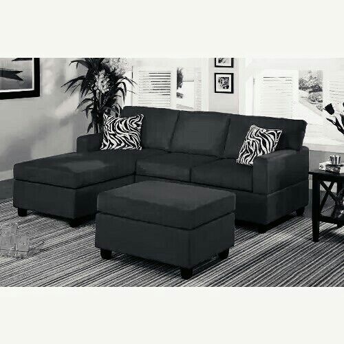 MOD L-shaped Sofa. BLACK.(Lagos Delivery)