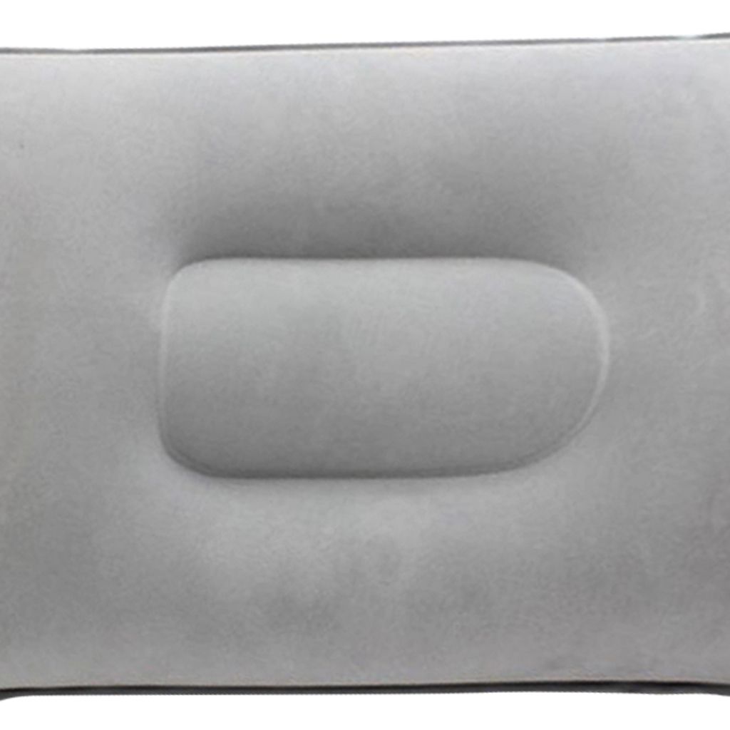 Inflatable Pillow Travel Air Cushion Camping Car 34x22cm Light Gray