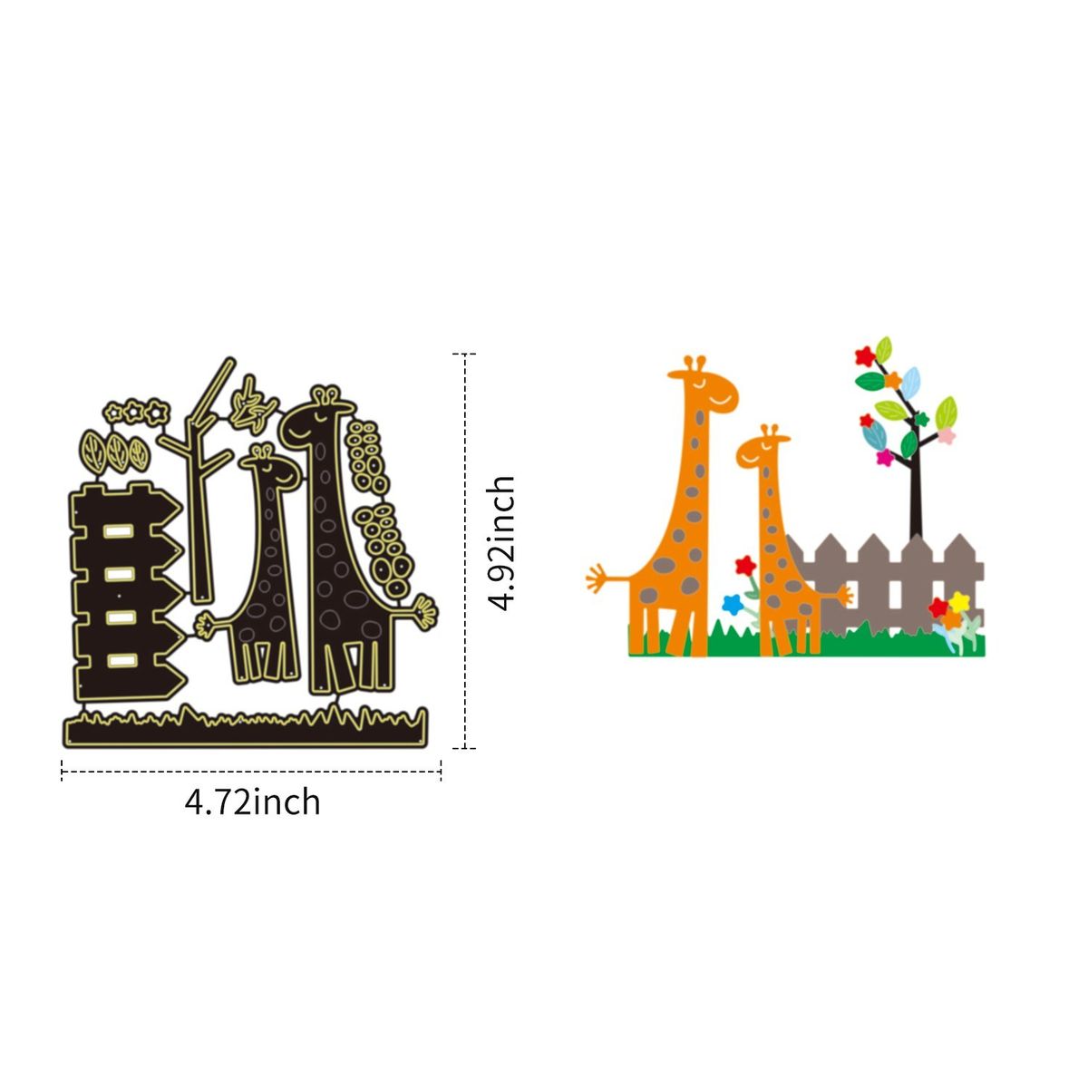 Christmas Metal Cutting Dies Cute Giraffe Shape Cutting Die
