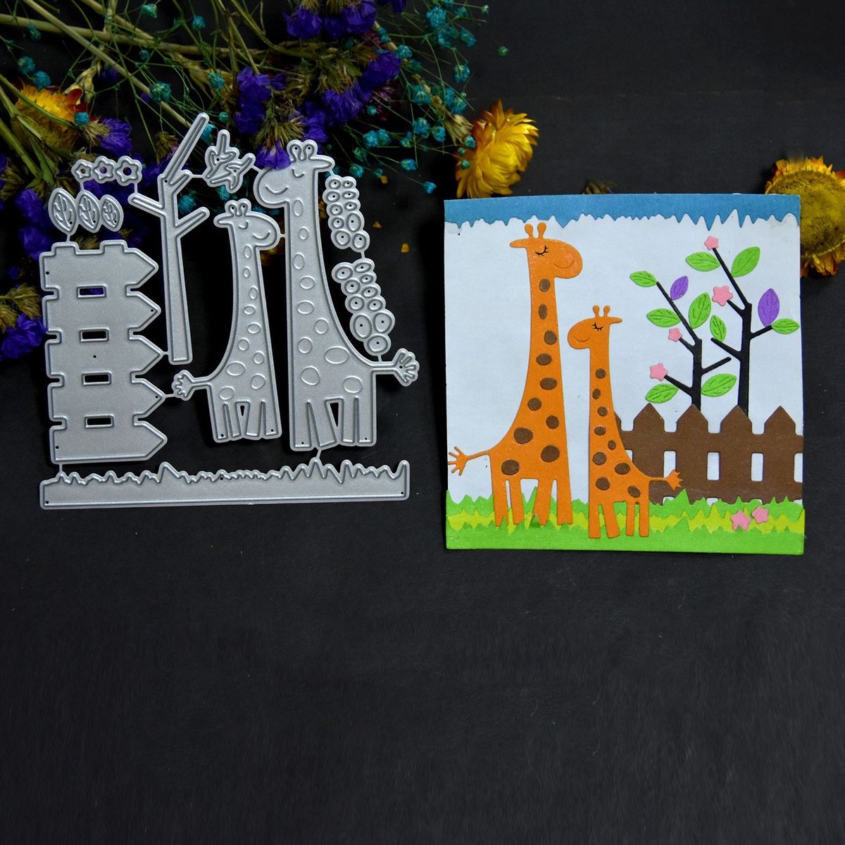 Christmas Metal Cutting Dies Cute Giraffe Shape Cutting Die