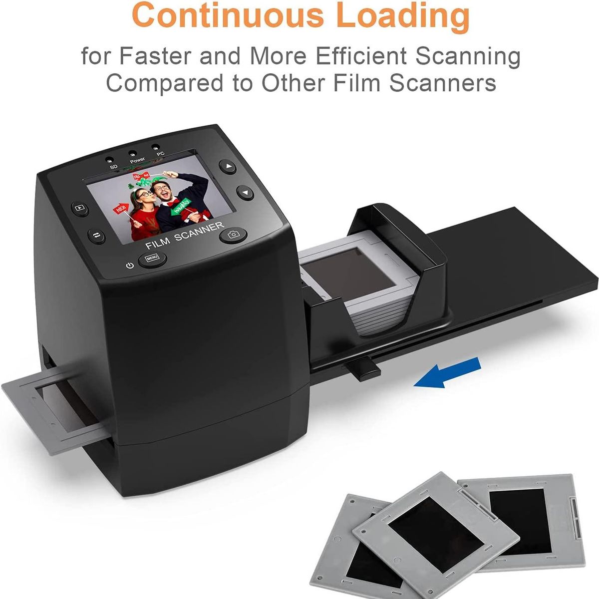135 Film Negative Scanner High Resolution Slide Viewer,Convert 35mm Film &Slide to Digital JPEG Save into SD Card, with Slide Mounts Feeder No Computer/Software Required