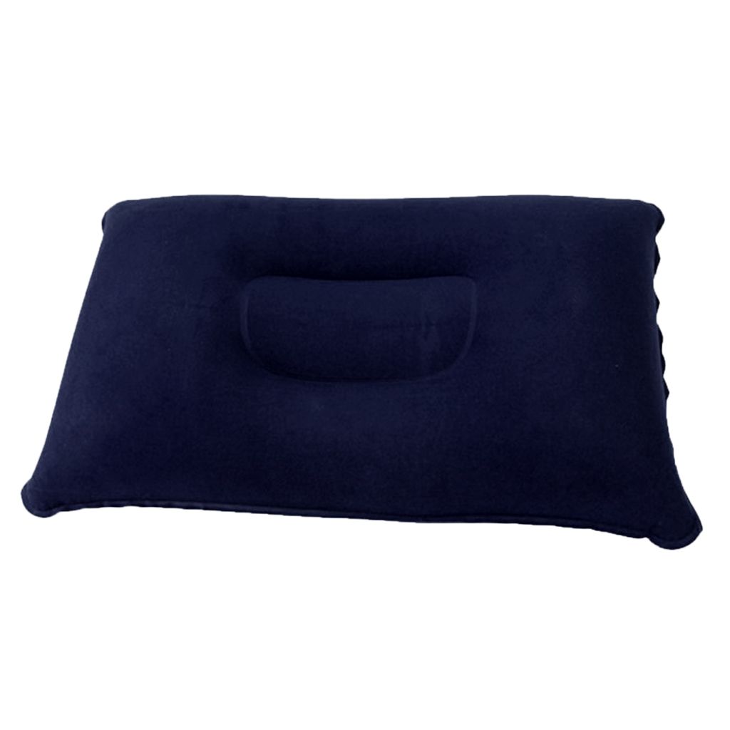 Inflatable Camping Pillow Lightweight Travel Air 34x22cm Dark Blue
