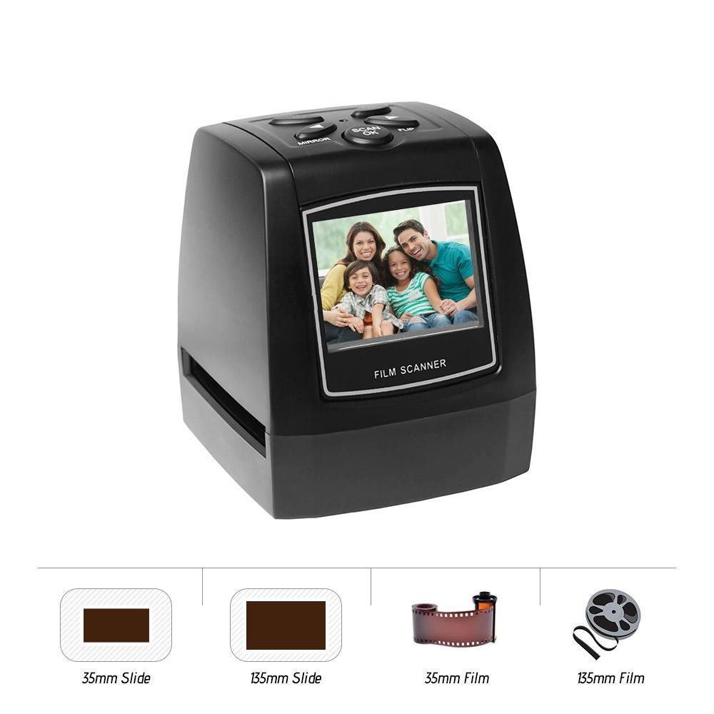 35/135mm film scanner film negative slide scan with 2.36 inch LCD screen black