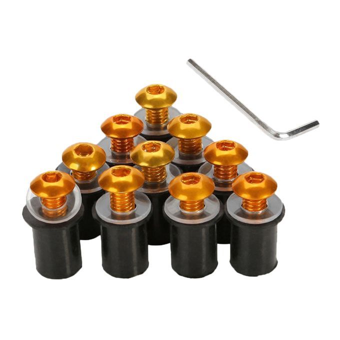 10 Pieces Universal Windscreen Windshield Bolts Screw Kit M5 5mm Gold