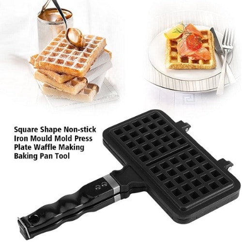Rectangular Double Sided Non-stick Waffle Maker Pan With Flip Press Plate