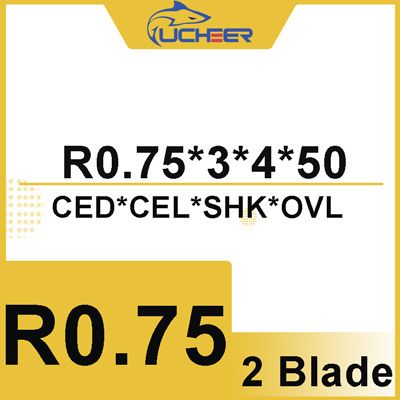 Ucheer 1pc 4/6mm 2 Blade Hrc45 Ball Nose End Milling Cutter