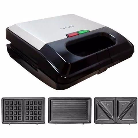 3 In 1 Sandwich & Waffle Maker - 750w