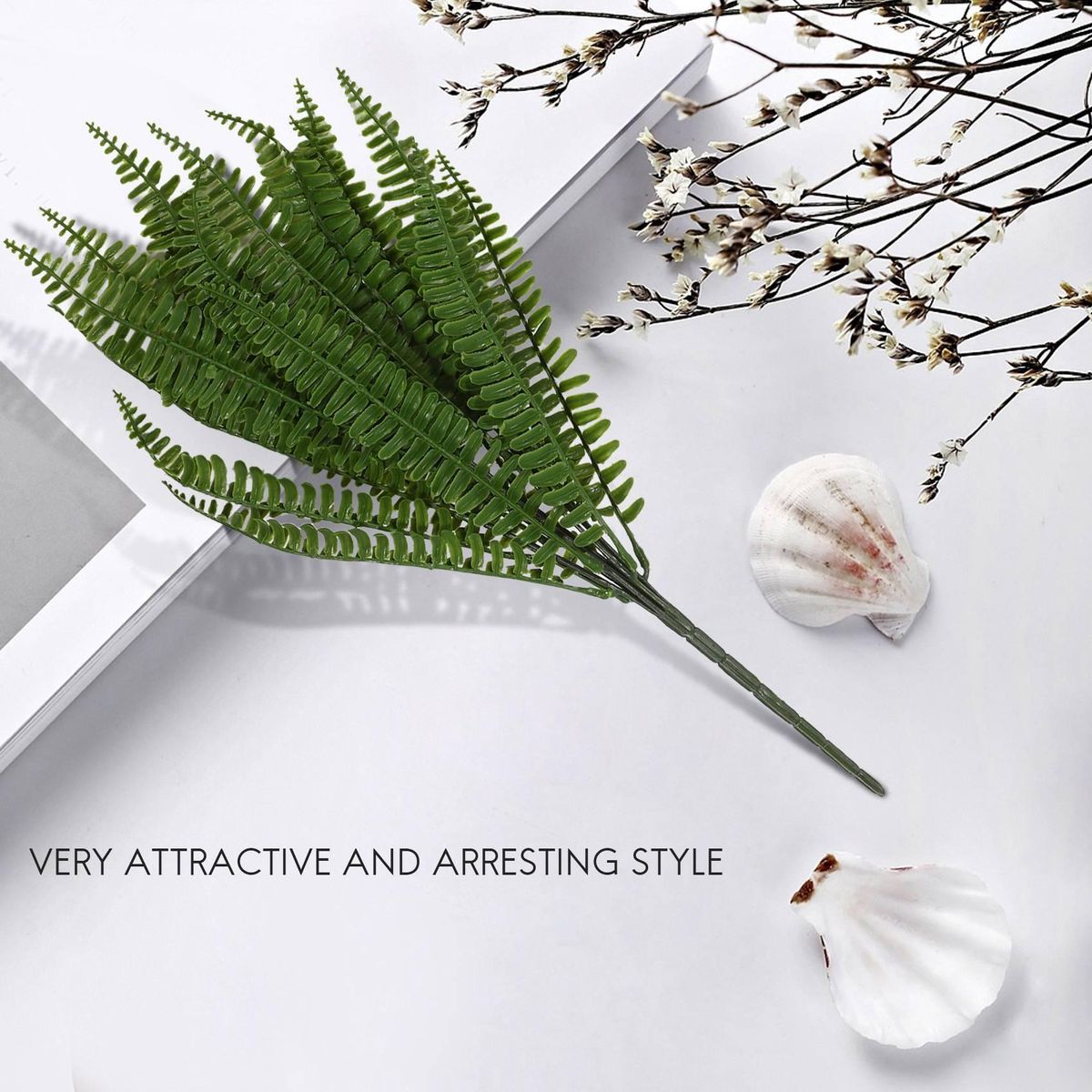 7 Branches Green Artificial Plant Floral Persian Leaf Flower Office Home Garden