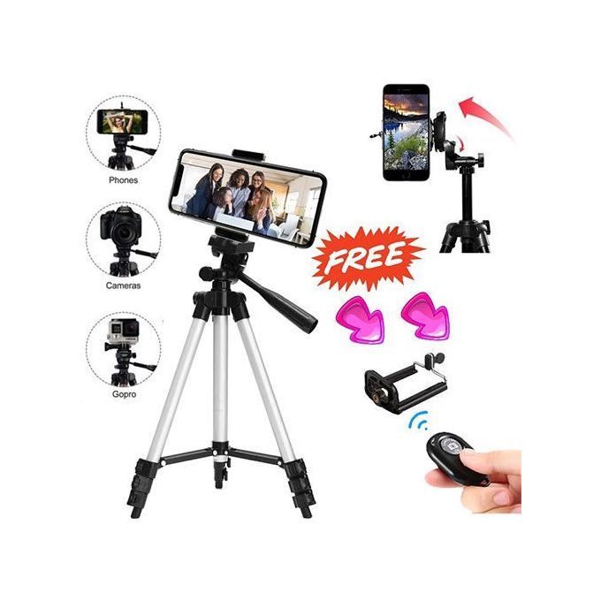 Suitable For Mobile Phone/camera/ring Light/metal Tripod + Remote Control