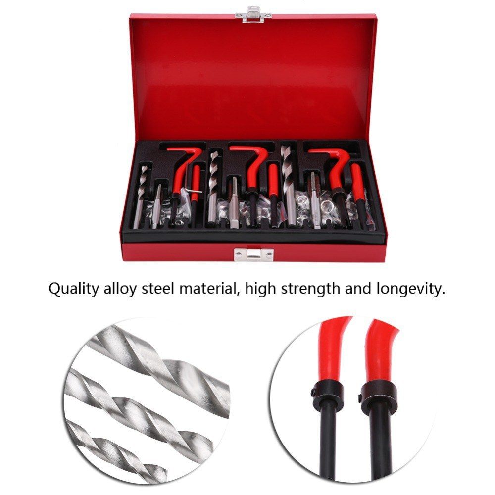 88Pcs Stripped Thread Rethread Helicoil Repair Kit Set
