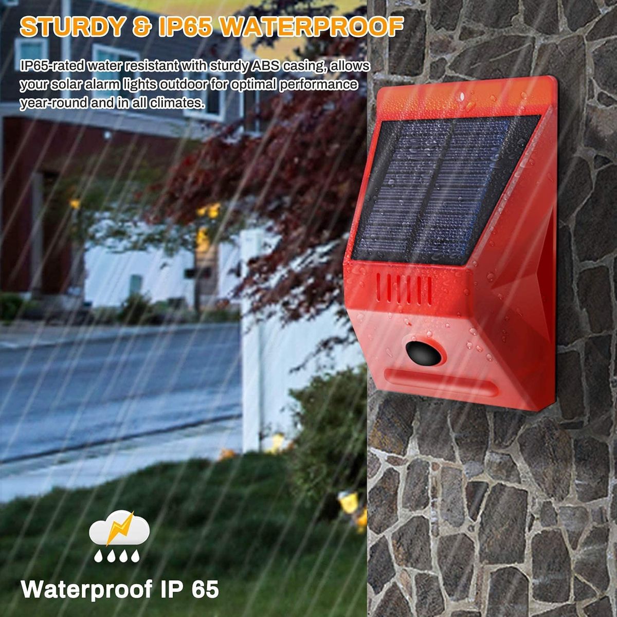 Solar Light Motion Detector And Alarm Light Siren Waterproof