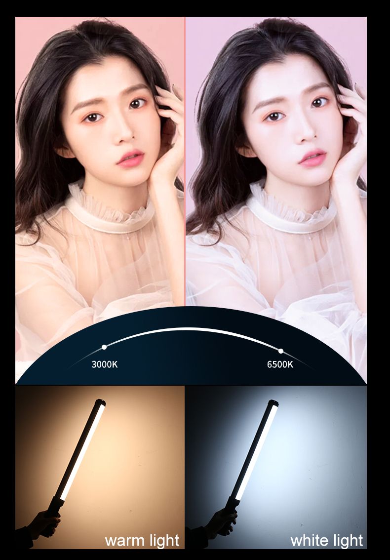 Handheld RGB LED Tube Light 3200K-5500K - Photography Videos