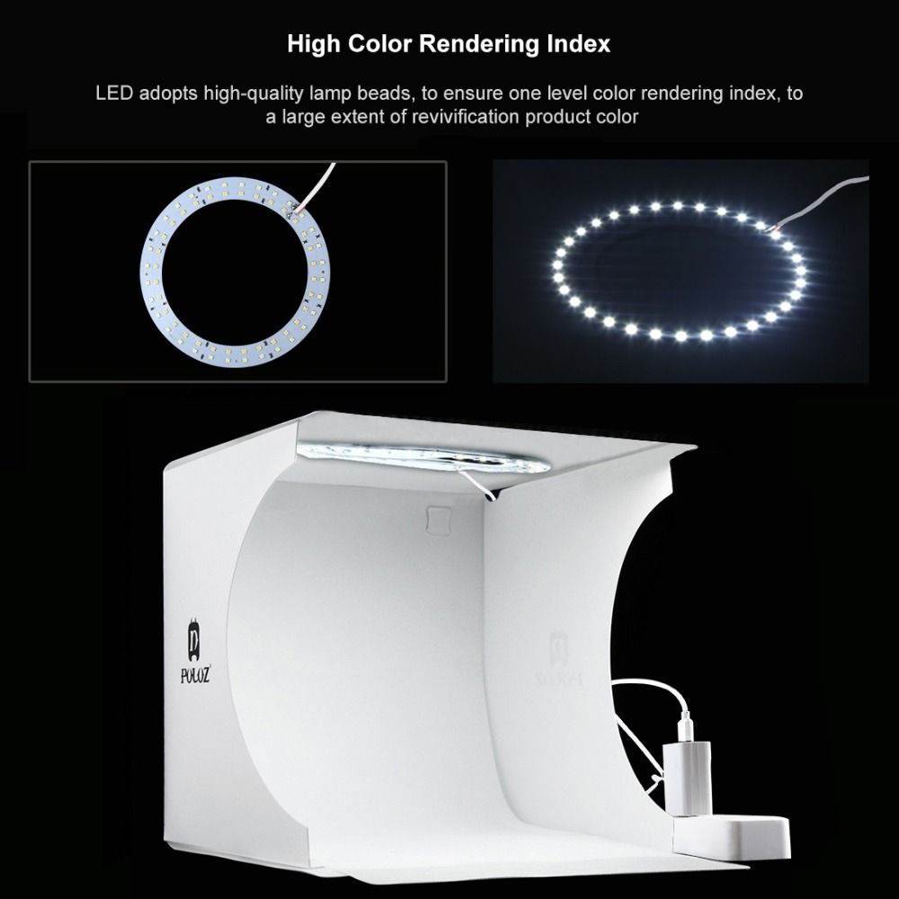 31*31cm Lightbox Mini Foldable Photo Studio Box Photography LED 30cm Lightbox Studio Shooting Tent Kit &6 Color Backdrops