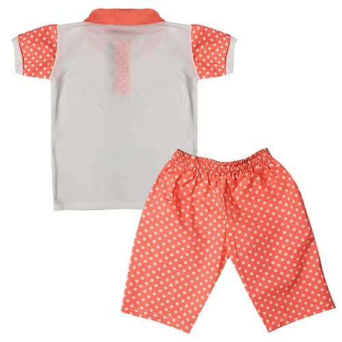 Baby Top And Short - Orange & Cream