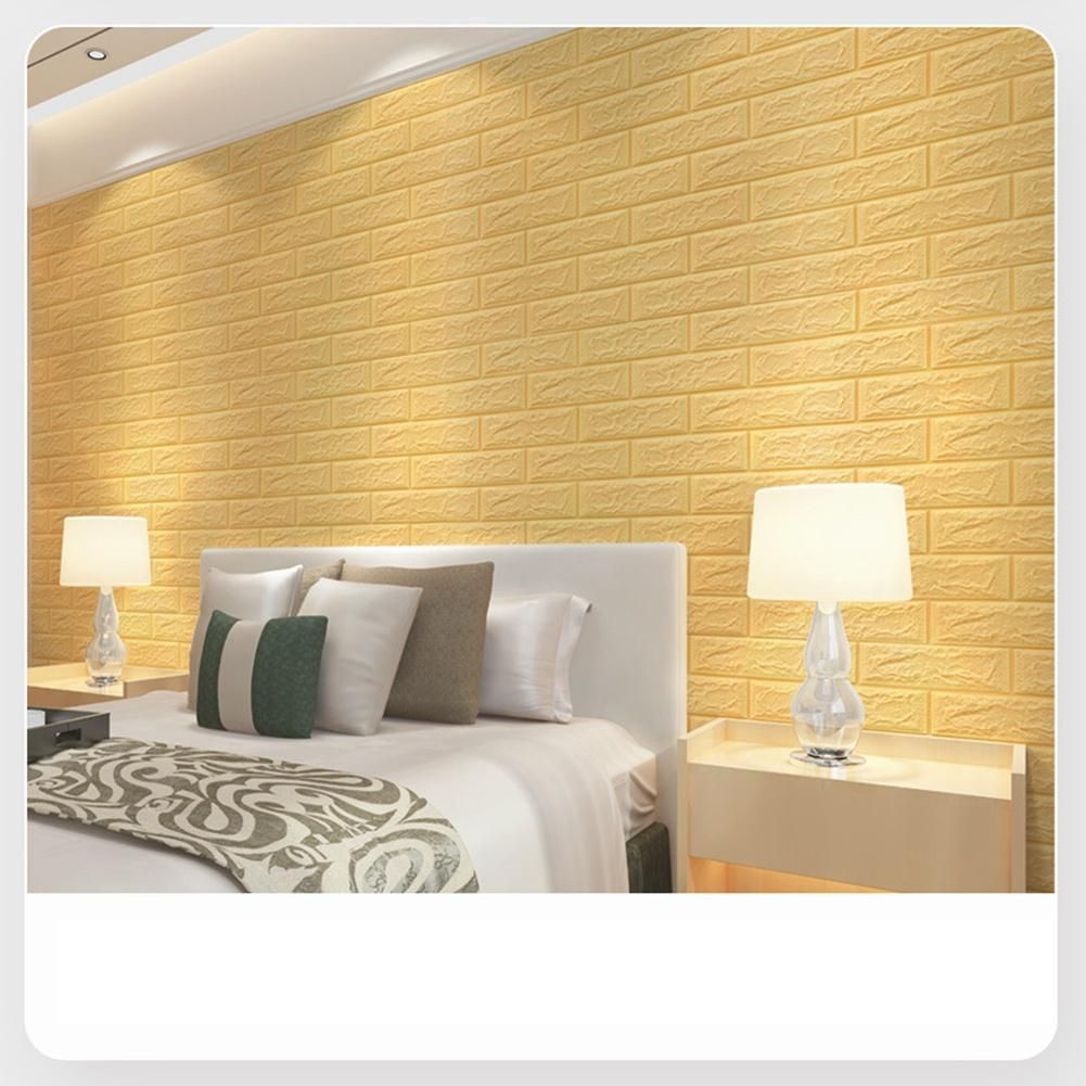 15Pcs Self to Adhesive 3D Brick Sticker DIY Waterproof Foam Wallpaper Room Kitchen Roof Ceiling Background Wall Decals to G