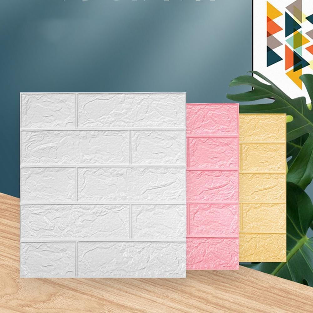 15Pcs Self to Adhesive 3D Brick Sticker DIY Waterproof Foam Wallpaper Room Kitchen Roof Ceiling Background Wall Decals to G