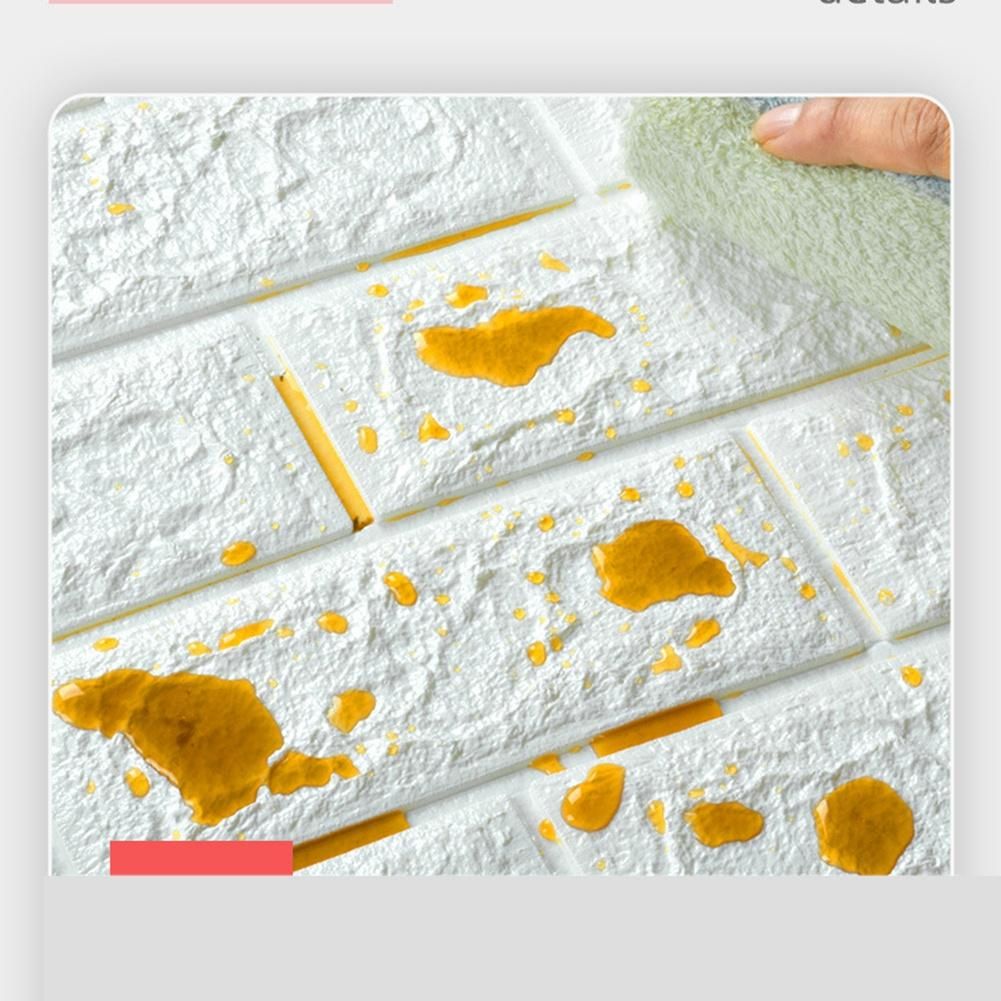 15Pcs Self to Adhesive 3D Brick Sticker DIY Waterproof Foam Wallpaper Room Kitchen Roof Ceiling Background Wall Decals to G