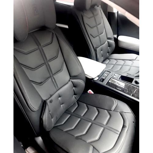 Universal Luxury 5 Seater Leather Seat Cover - Black