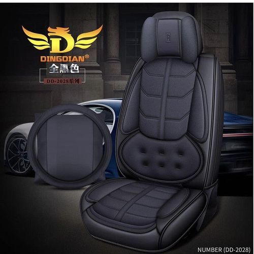 Universal Luxury 5 Seater Leather Seat Cover - Black