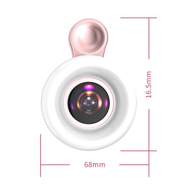 Mobile Phone Fill Light 15x Macro Lens For IPhone Zoom Meeting Pink