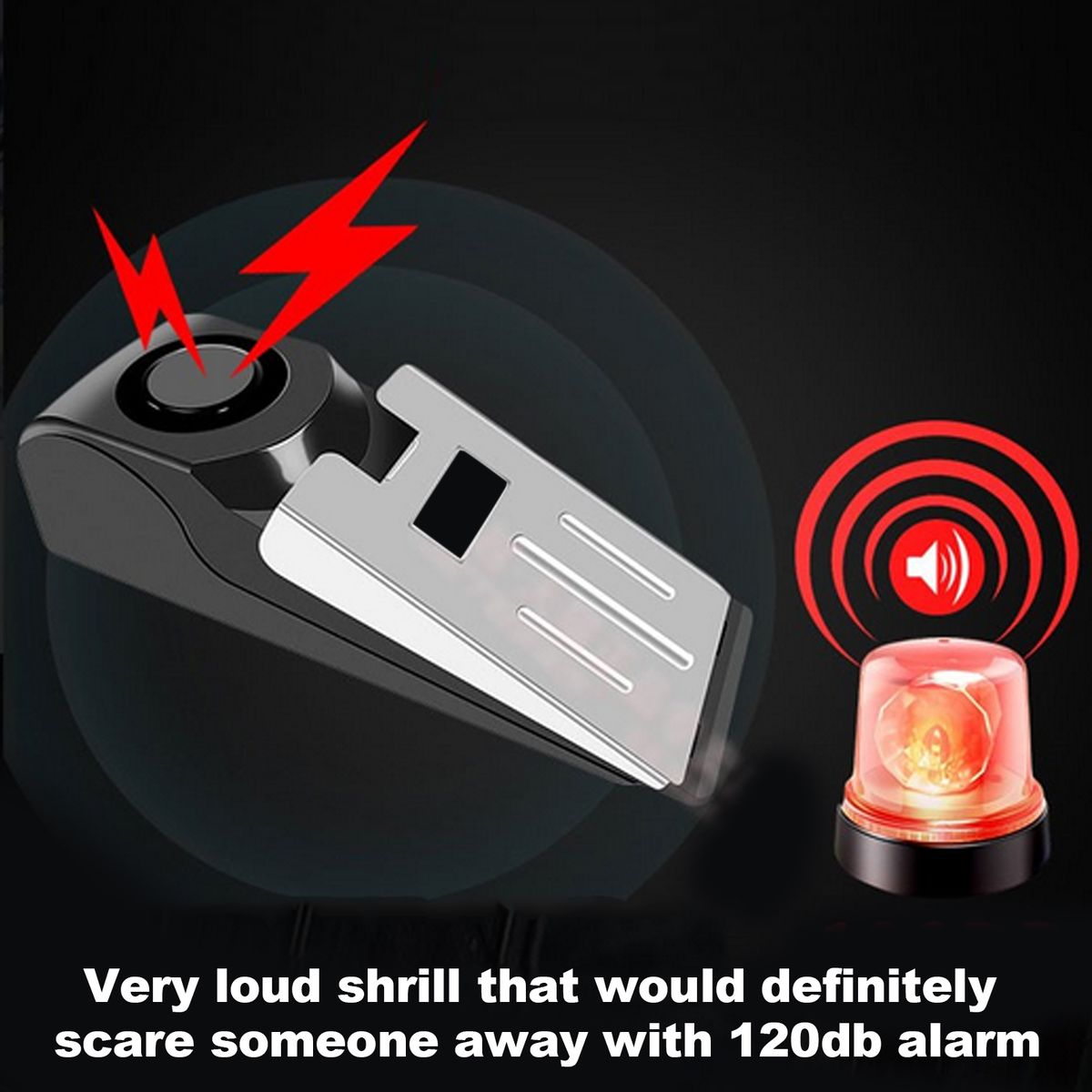 Door Stop Security Alarm 120DB Portable Door Lock For