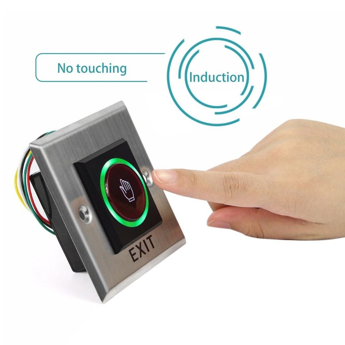OR No Touch Sensor Exit Switch Inductive Release Button Access Control-Black & Silver
