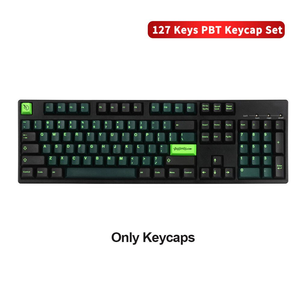 127 Keys Wavez Sonic Keycap Set Cherry Profile PBT Sublimation Keycaps For Mechanical Keyboard