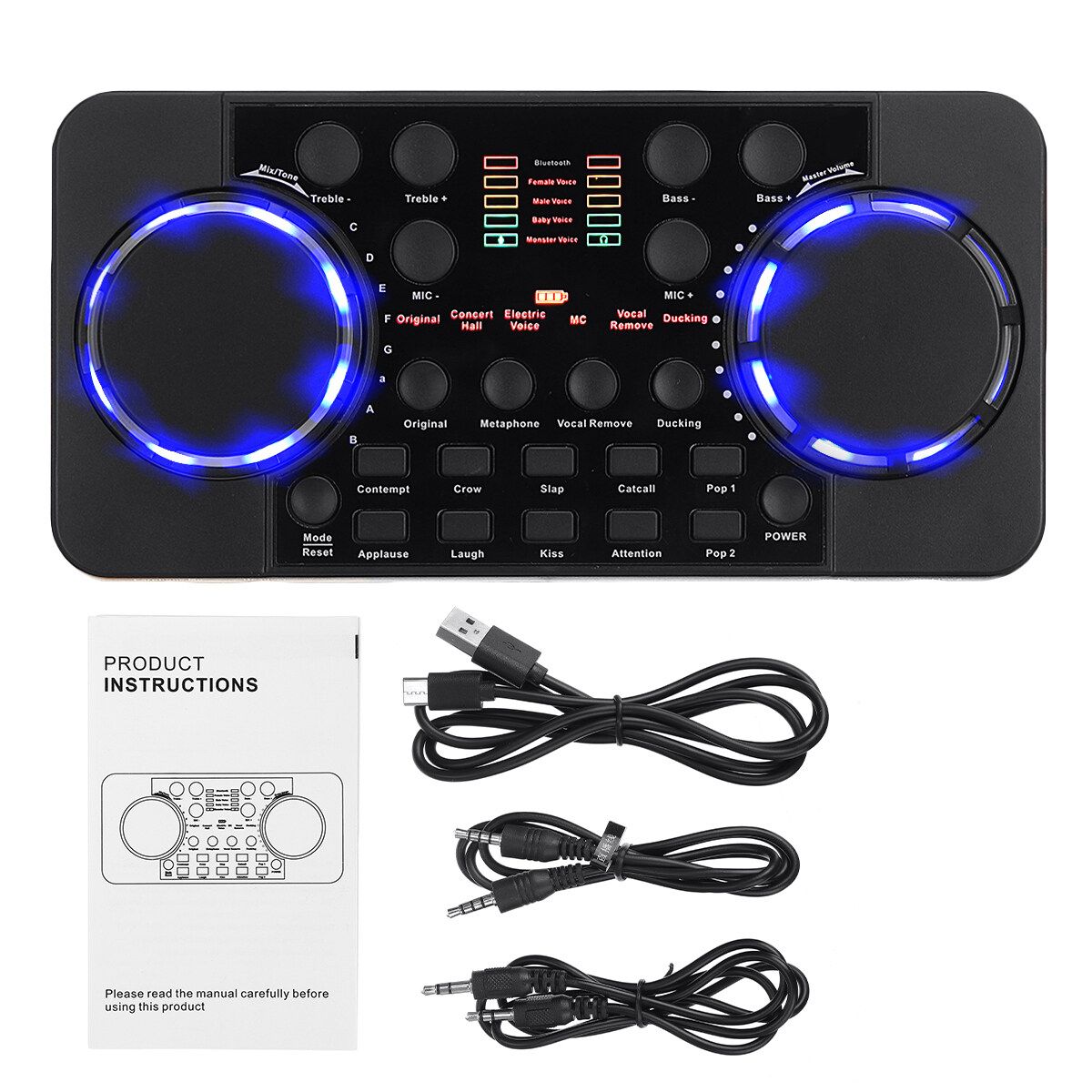 Live Sound Card Webcast Headset Mic Voice Control For IOS Android Phone Computer
