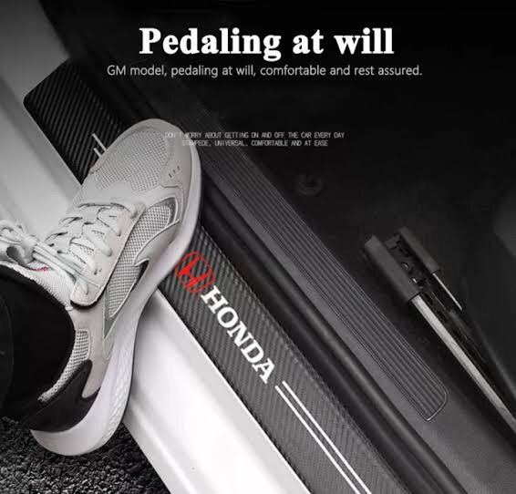 4 Pieces Car Door Step Plate Sill Anti Scratch Sticker Protector Universal Fit For Honda