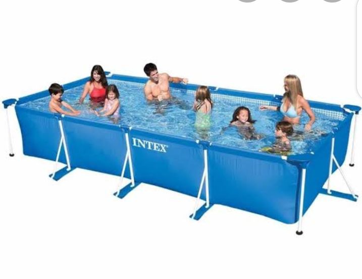 Metal Frame Rectangle  Swimming Pool Set With Ladder - 4.5m X 2.2m X 84cm