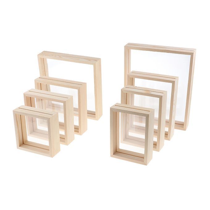 Wooden Picture Photo Frame Display Memory Box Display Set For Specimen