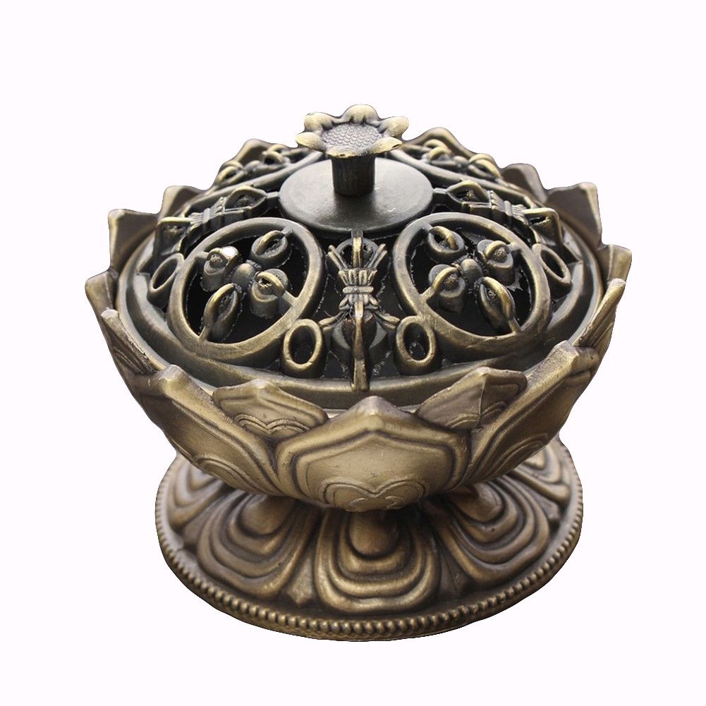 Lotus Shape Zinc-copper Alloy Incense Brass Mini Sandalwood