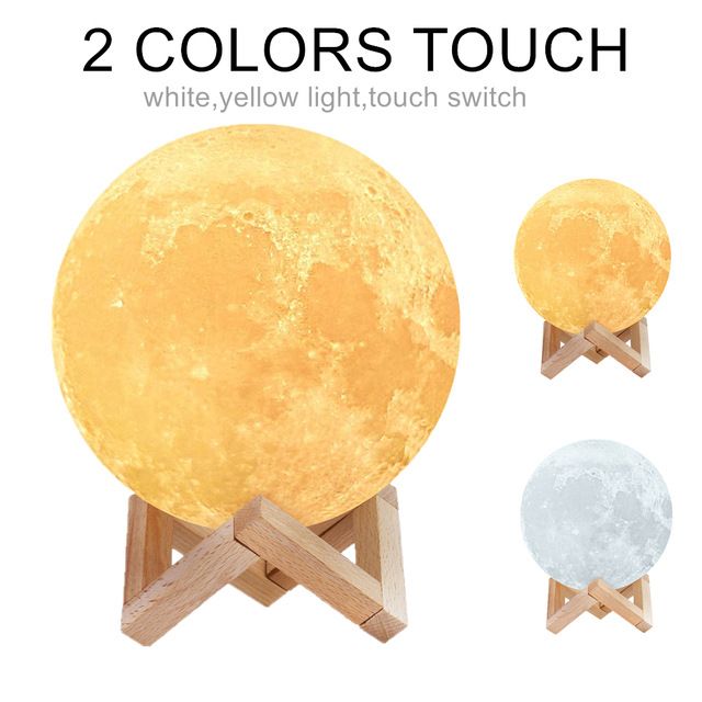 D2 LED Moon Night 3D Galaxy Rechargeable Print Lamp