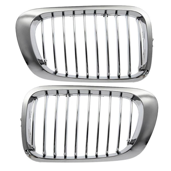 2 Pieces Front Bumper Hood Grille For BMW E46 M3 3 Series 2DR 99-06