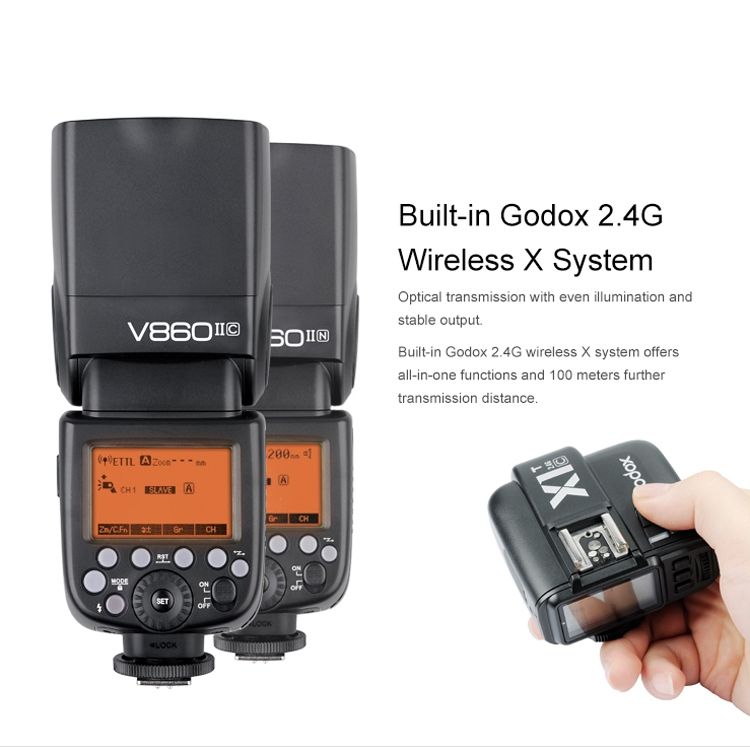 Godox V860IIC 2.4GHz Wireless 1/8000s HSS Flash Speedlite Camera Top Fill Light For Canon Cameras(Black)