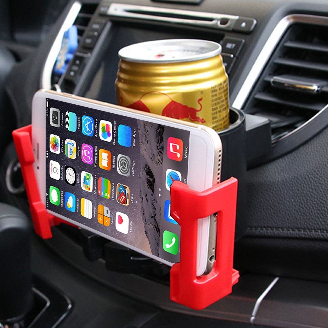 SHUNWEI SD-1026 Car Auto Multi-functional ABS Air Vent Drink Holder Bottle Cup Holder Phone Holder Mobile Mount(Black)