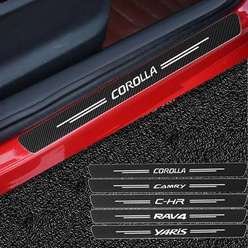 4 Pieces Car Door Step Plate Sill Anti Scratch Sticker Protector Universal Fit For Corolla