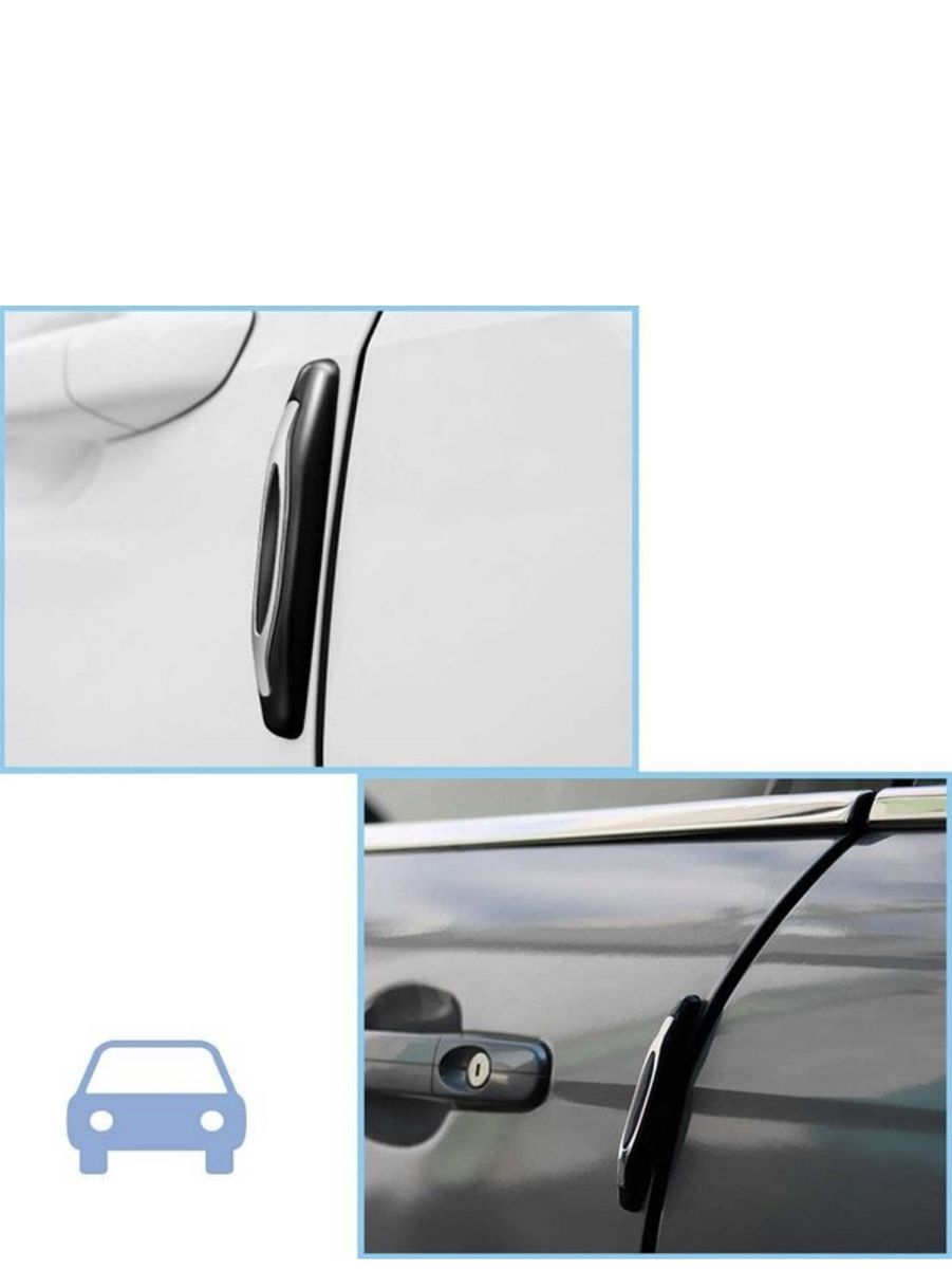 4 Pieces Anti Scratch Door Chrome Black