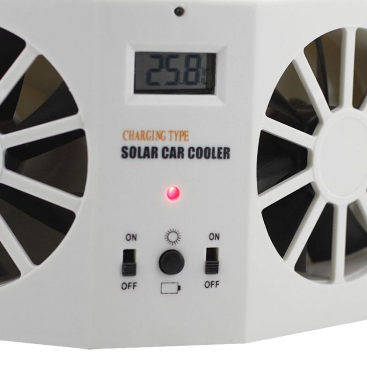 2W Solar Powered Car Auto Air Vent Cool Fan