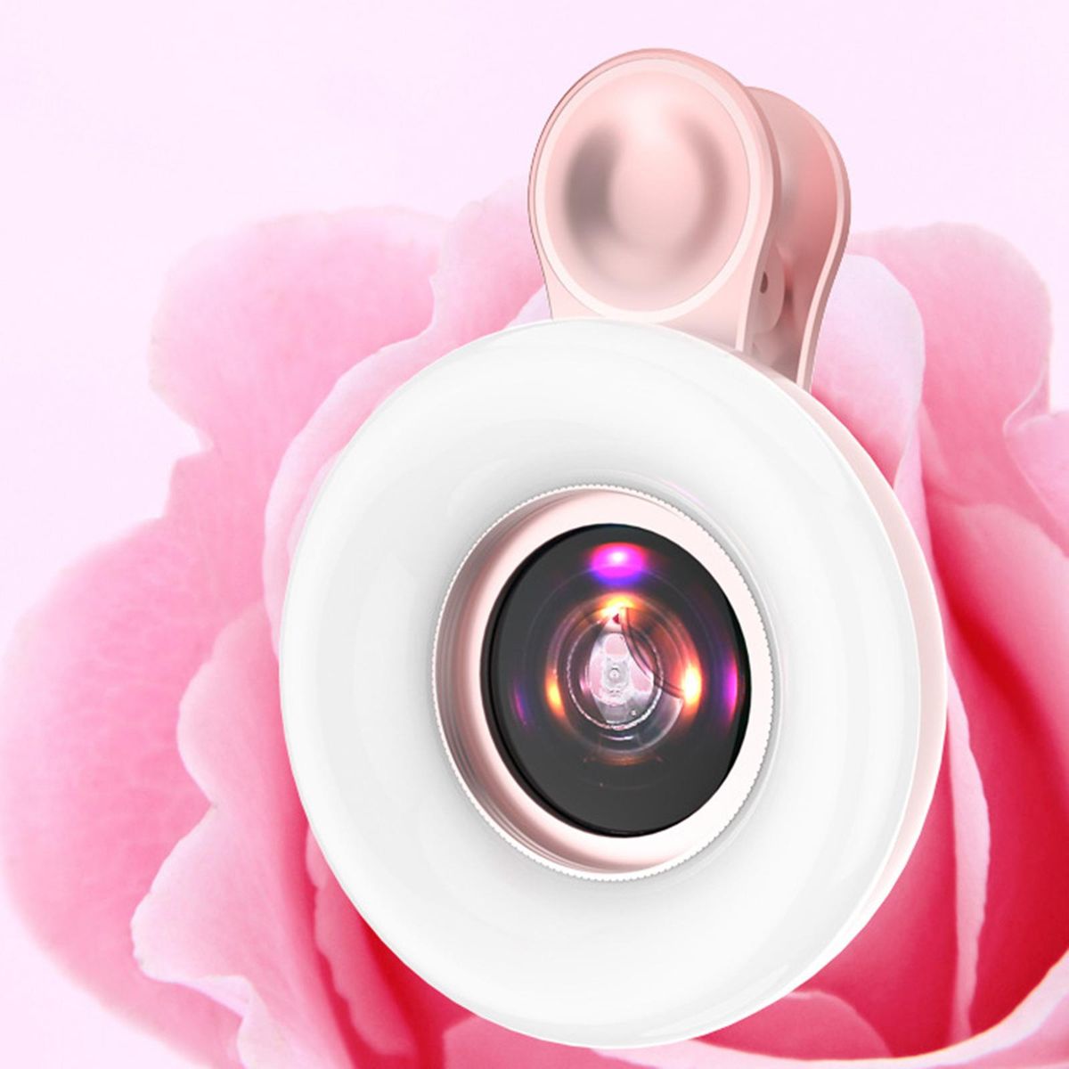Universal Mobile Phone Fill Light 15x Macro Lens Wide Macro For Pink