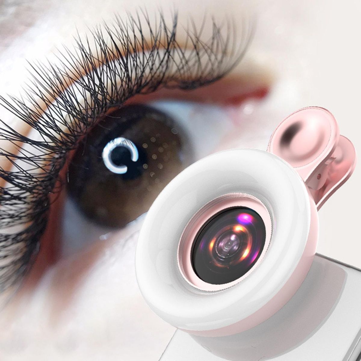 Universal Mobile Phone Fill Light 15x Macro Lens Wide Macro For Pink