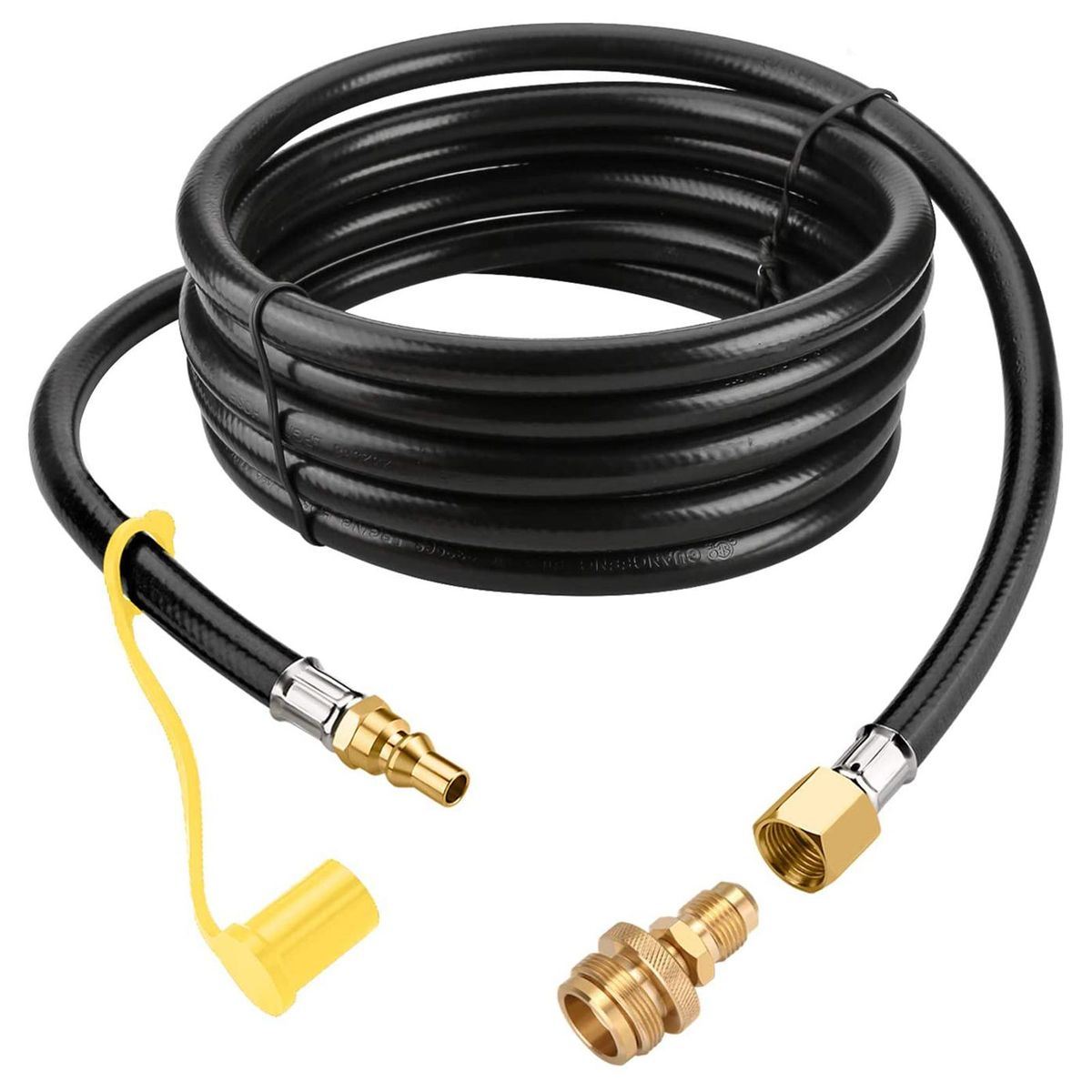 12ft Propane Quick Connect Hose for RV to Ga-s Grill 1/4'' Quick Connect Hose Converter Replacement for 1lb Throwaway Bottle Connects Portable Appliance to RV 1/4'' Female Quick Disconnect