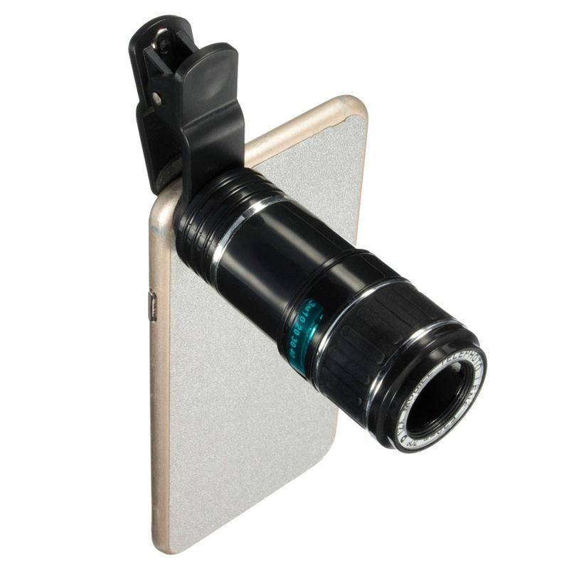 Universal 12X Zoom Optical Clip Telephoto Telescope Camera Lens For Mobile Phone Lens Camera Zoom