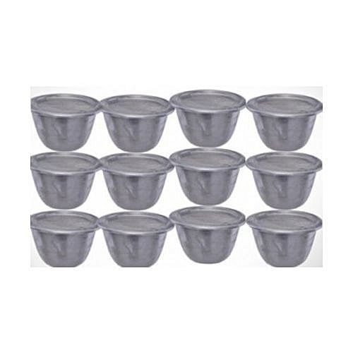 Aluminum Moi-Moi Plate - A Pack Of 12 Plates + Cover