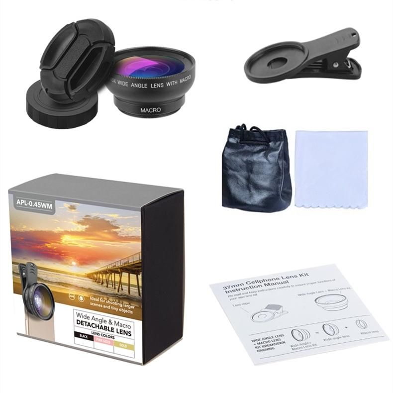 APEXEL Professional Phone camera lens 12.5x Macro Camera Photo HD 0.45x Super Wide Angle Lens For Samsung iPhone all smartphones