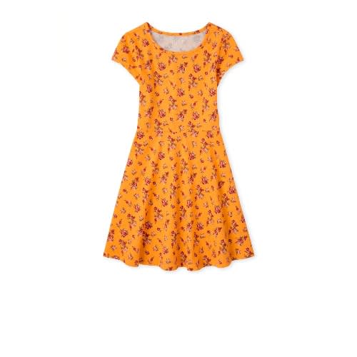 Girls Skaters Floral Knit Dress