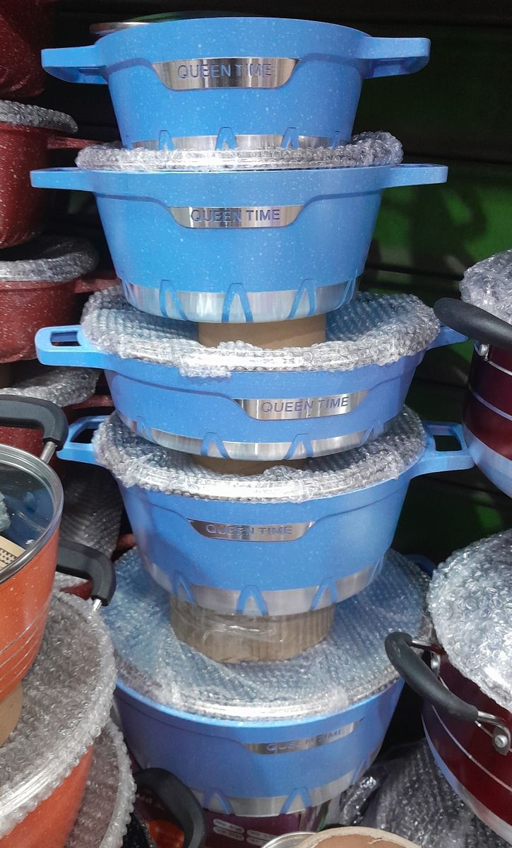 5 Set Non-Stick Pots-Granite Effect