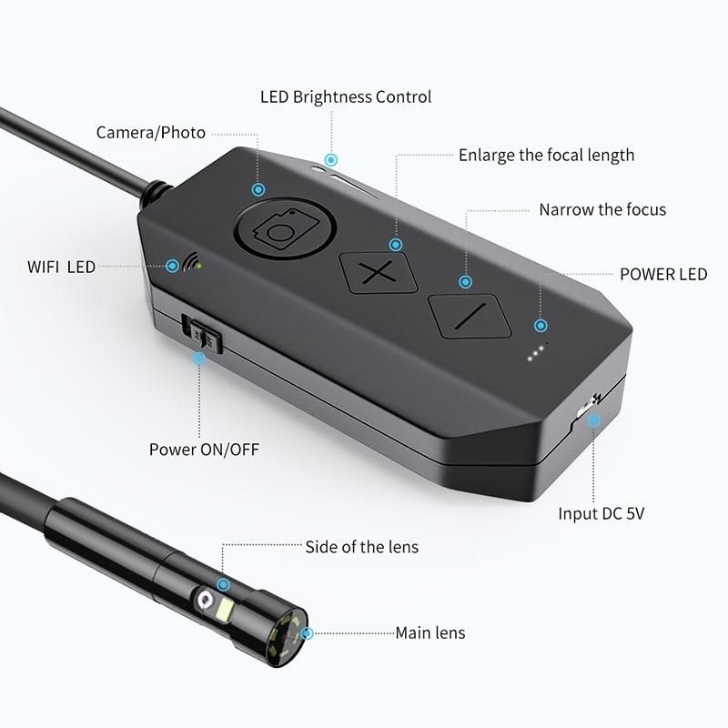1080P Dual-Lens Endoscope Wireless Endoscope with 8 LED Inspection Camera Zoomable Snake Camera For Android & iOS Tablet Huawei