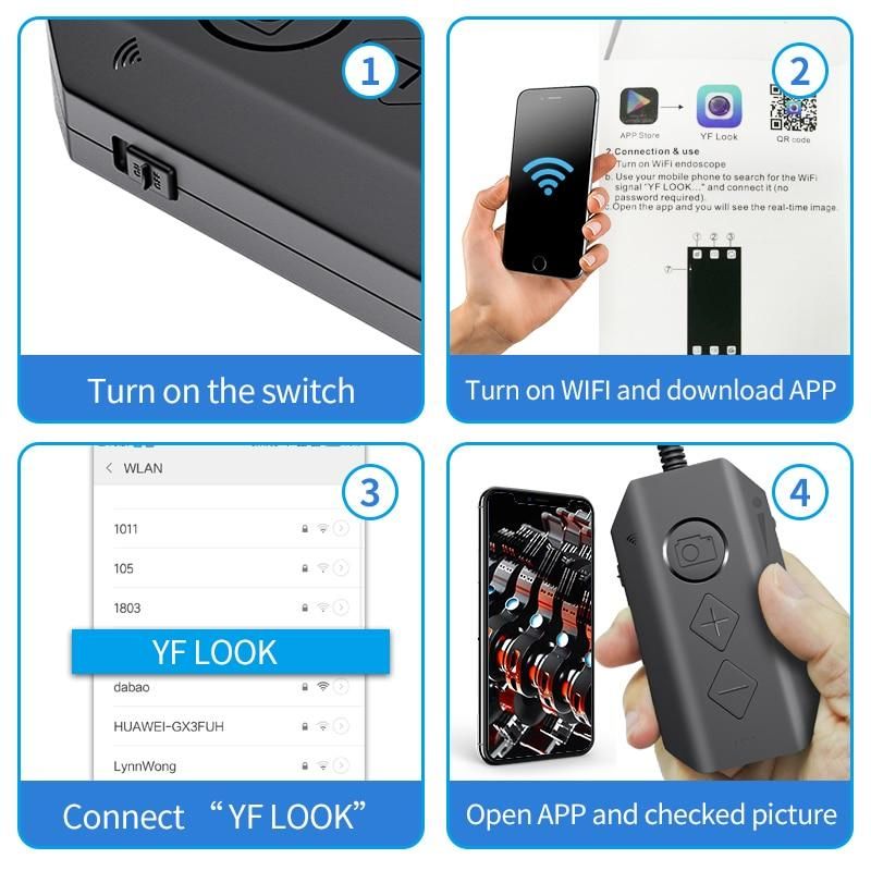 1080P Dual-Lens Endoscope Wireless Endoscope with 8 LED Inspection Camera Zoomable Snake Camera For Android & iOS Tablet Huawei